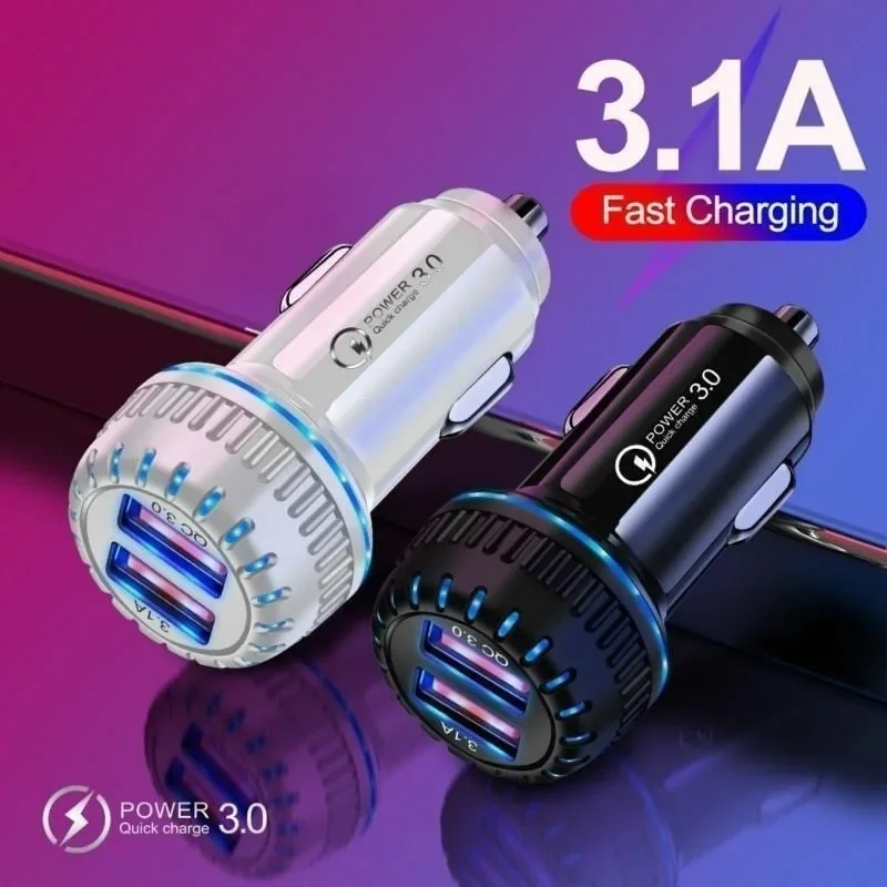 Car USB Fast Charger 36W Double Port USB Car Charger Adapter Phone Charger Car Accessories   자동차 액세서리