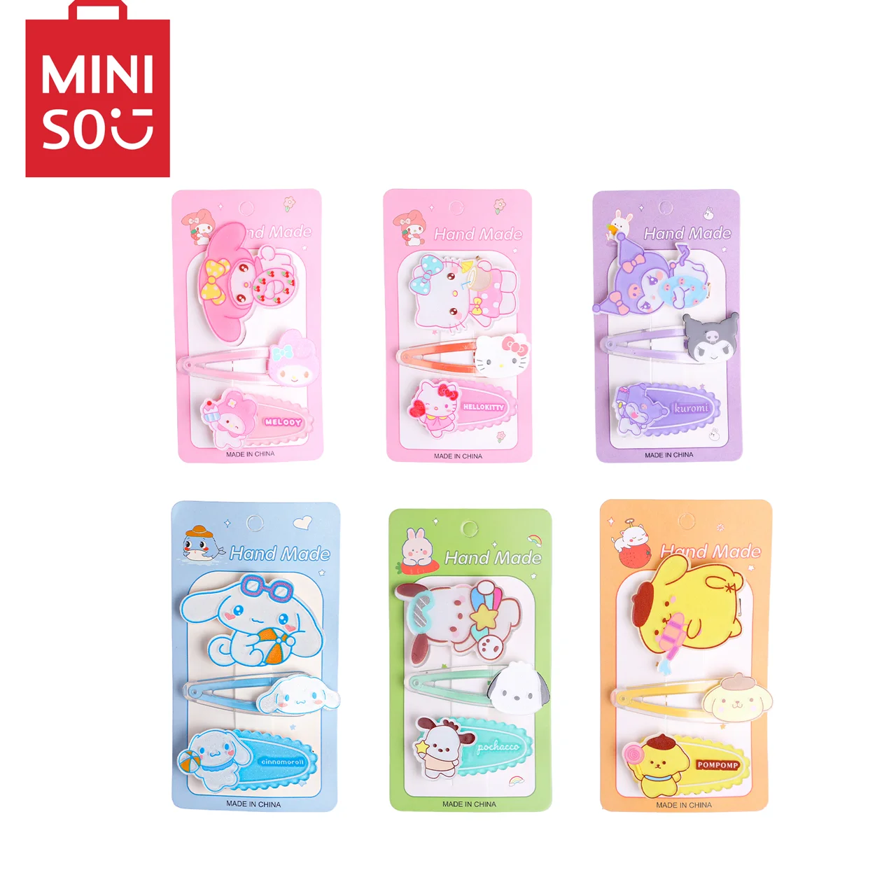 Kawaii Sanrio Hair Clip Hello Kittys Cinnamoroll Kuromi Mymelody Cartoon Anime Side Bangs Hair Clip Sweet Cute Girl Gift Kid Toy