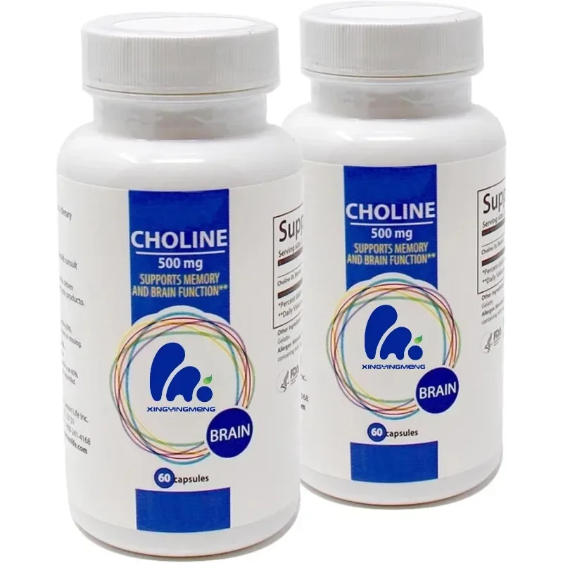 

Choline 500 мг - Поддержка печени - 60 вегетарианских капсул, 100% чистые и не Gmo