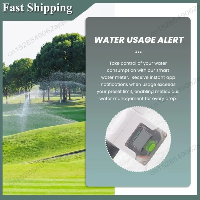 

-ABKM Wifi Water Flow Meter For Garden Hose Smart Water Meter With 4 Flow Modes Real-Time Flow Tracking Easy Reading