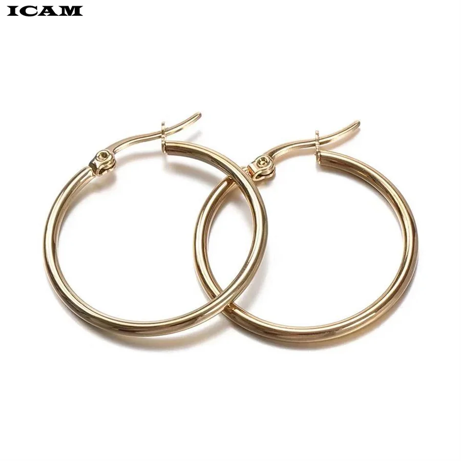 ICAM 40mm 60mm 70mm 80mm Exaggerate Big Smooth Circle Hoop Earrings Brincos Simple Party Round Loop Bijoux for Women Jewelry