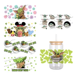 Baby Yoda Designs Disney Cartoon Pattern UV DTF Transfer Sticker Waterproof Transfers Decals For 16oz Glass Cup Wrap Stickers