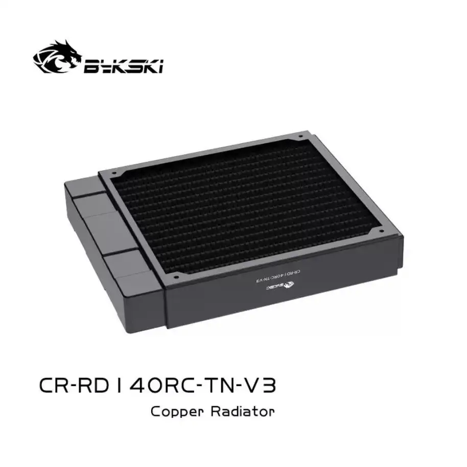 BYKSKI 140/280/420mm 28mm Thick Copper PC Water Discharge Liquid Heat Exchanger Metal Radiator for 14cm Fans  CR-RD420RC-TN-V3