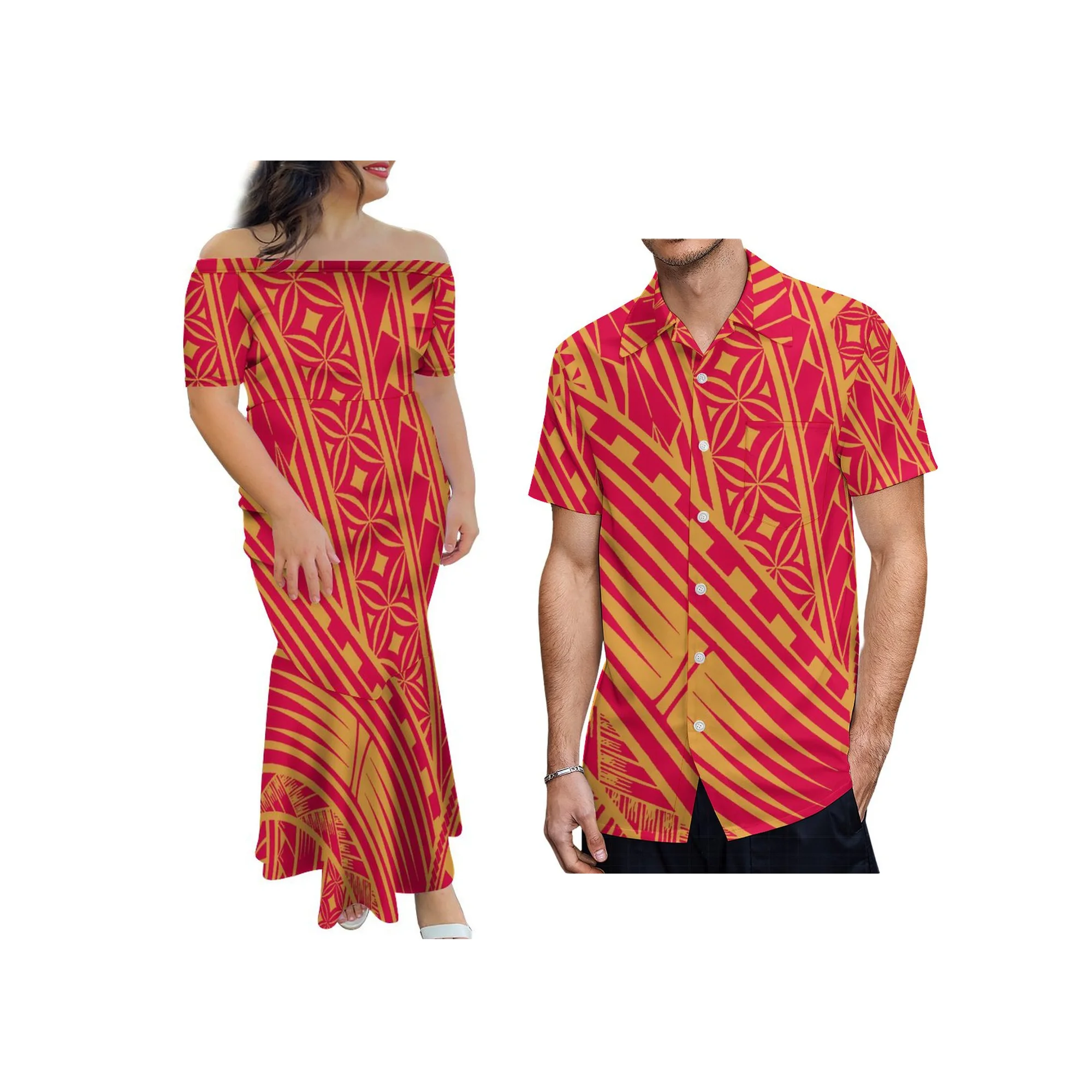Vestido de Noche con Diseño Polinesio de Última Moda para Mujer, Estilo Cola de Pez, Talla 8XL, Vestido de Un Solo Hombro, Estilo Hawaiano y Samoano