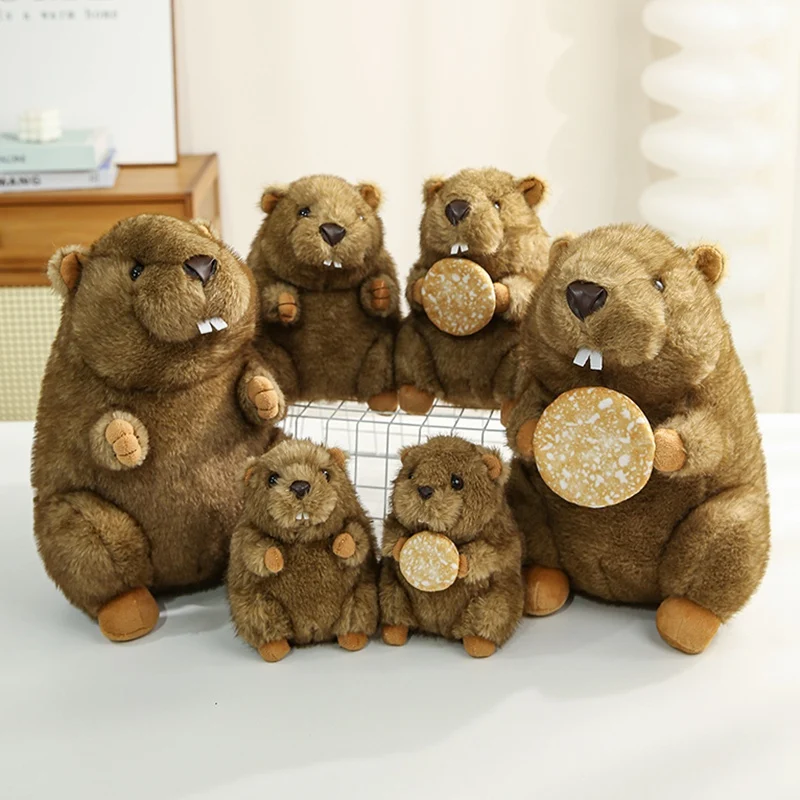 

18-35cm Cute Groundhog Snow Cake Plush Toys Soft Stuffed Animals Cartoon Chubby Fluffly Mouse Babys Accompany Dolls Girls Gifts