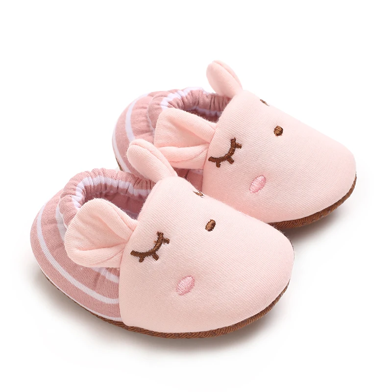 Mocassins en coton doux pour bébé garçon et fille, chaussures chaudes pour les premiers pas des nouveau-nés