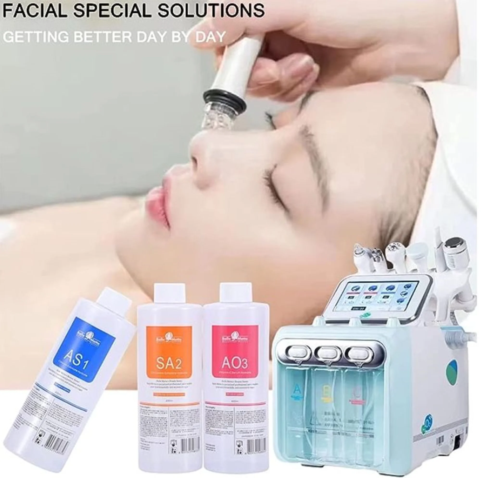 AS1 SA2 AO3 Aqua Peeling Solution Strong Cleansing Face Anti Aging Serum With Hyaluronic Acid Hydra Dermabrasion Machine Serum