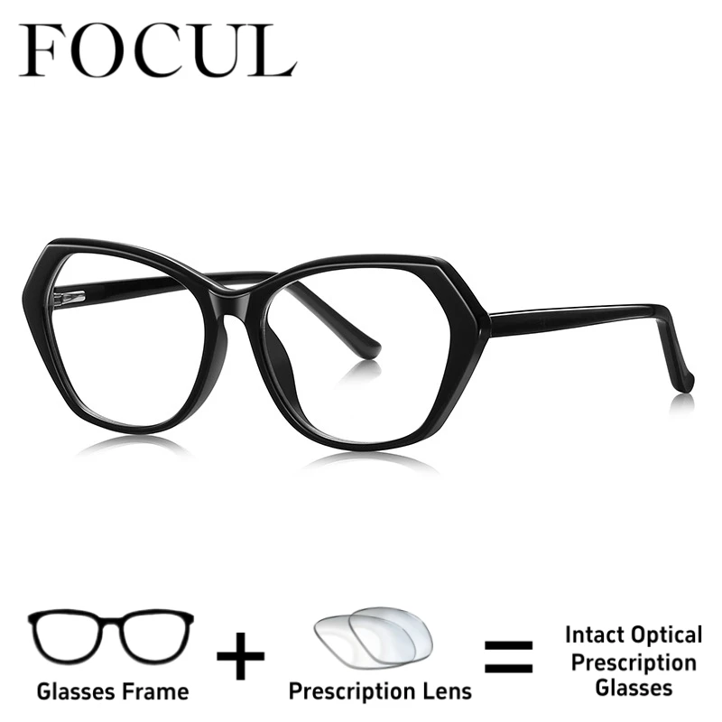 FOCUL Currents Ultra Thin Lenses Anti Blue Ray Glasses Photochromic Myopia Eyeglasses Women Custom Prescription Optical Eyewear