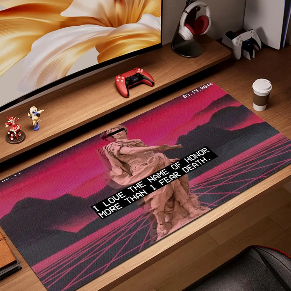 Vaporwave Art Mousepad Muismat Gamer Muismat Grootte voor kantoor Lange tafelmat