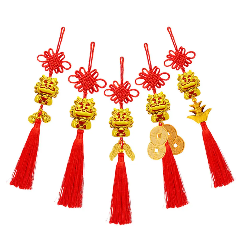 5Pcs Chinese New Year Dragon Tassel Pendant Hanging Ornament Classic Festival Home Wall Door Decoration for Spring Festival