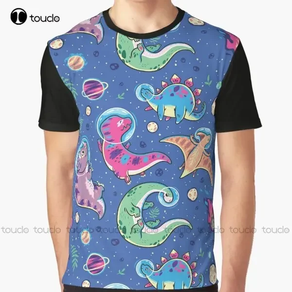 Dinosaurs In Space Graphic T-Shirt Baseball Shirt Digital Printing Tee Shirts Christmas Gift New Popular Xxs-5Xl Streetwear