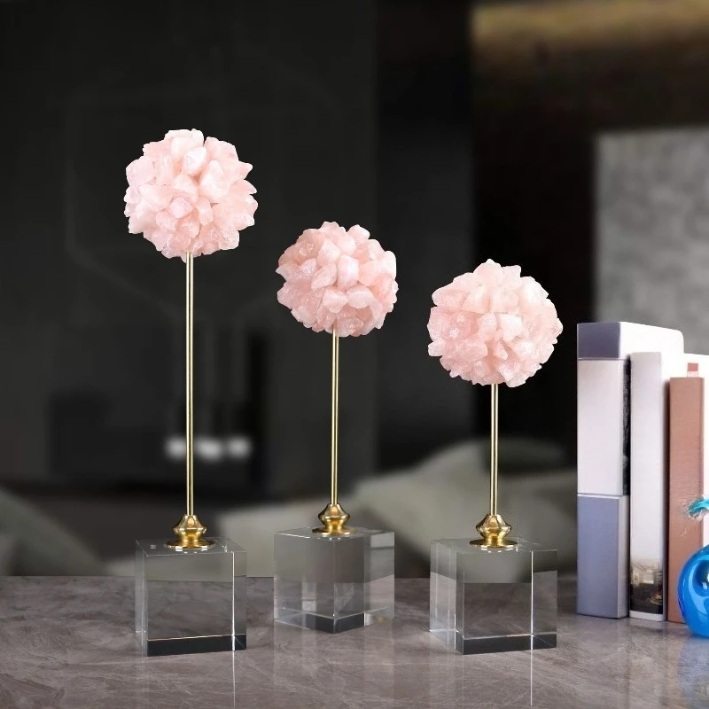 

Современный простой цветочный шар, хрустальная основа, орнамент для дома, спальни, гостиной, мягкое украшение