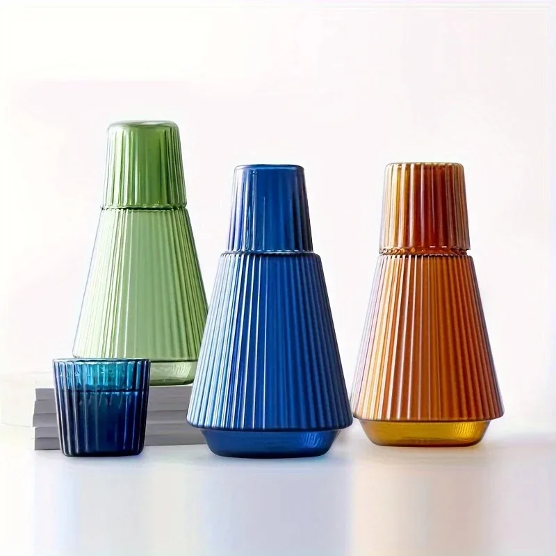 One-person Drinking Cup Pot Cover, Purely Handmade, Creative Colorful Heat-resistant Glass Cold Water Kettle Plus Cup