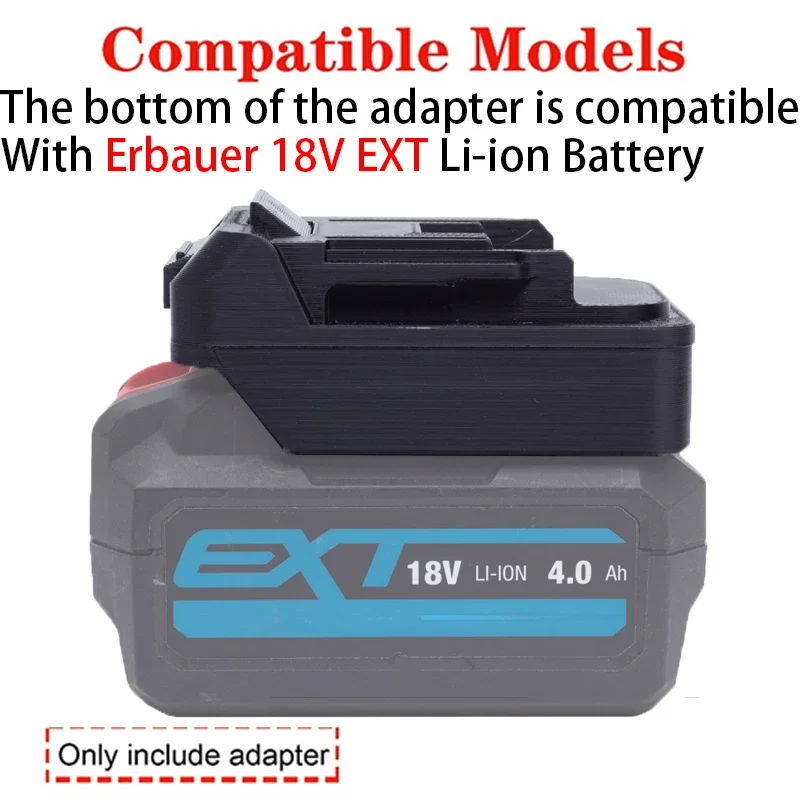 Battery Adapter/Converter for Maita 18V Li- Ion Tools to Erbauer 18V EXT LI-Ion Battery Adapter Power Tool Accessory