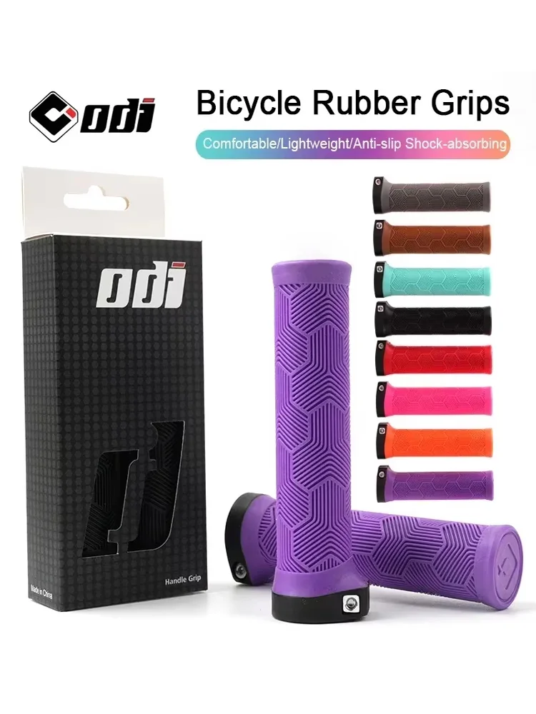AliExpress NONE ODI Bicycle Grips Integrated Rubber Anti-slip Mtb Handlebar Cover Lock on Mountain Bike Handle Bar Cuffs BMX Cycling Parts