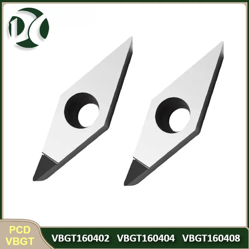 

VBGT PCD Diamond Insert VBGT160402 VBGT160404 VBGT160408 For Aluminum Alloy CNC cutter Lathe Cutting Turning Tool Blade 1pcs