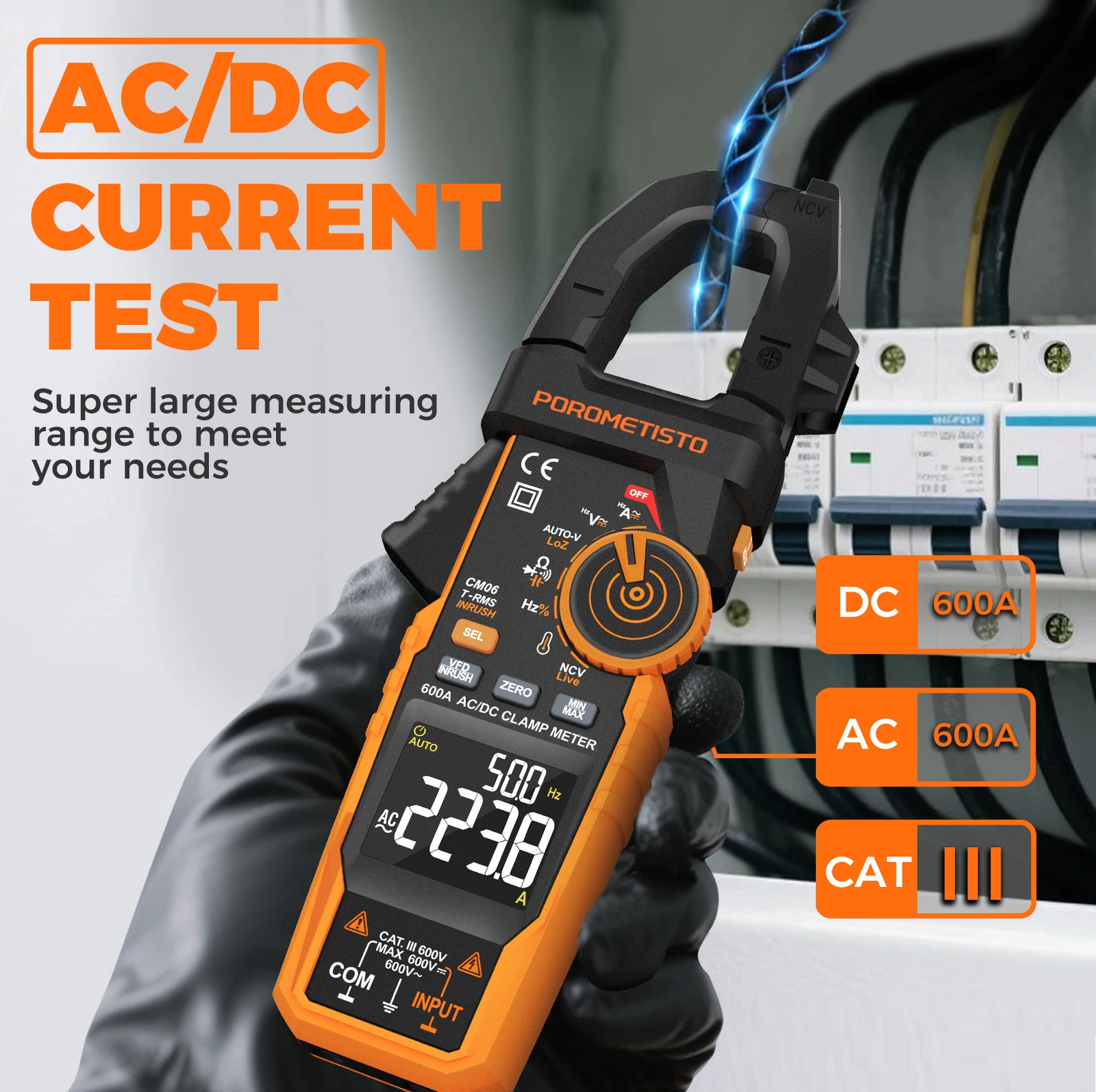Digitales Zangenmessgerät Multimeter AC/DC 600A/1000A Amperemeter True RMS Multimeter Hochpräzise Kapazitätsmessung NCV Ohm Hz Spannungsprüfer – Detail 6