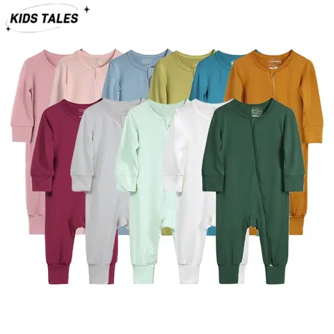 2025 Bamboo Fiber Baby Romper Clothes Long-sleeved Breathable Toddler Onesie Soild Color Infant Casual Jumpsuit Neworn Bodysuit