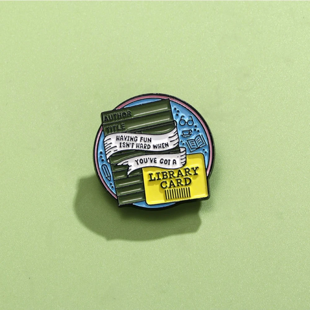 Creative Having Fun Isnt Hard Library Card Enamel Pin Badge Brooch Books Librarian Bookworms Nerds Geeks Literature Gift