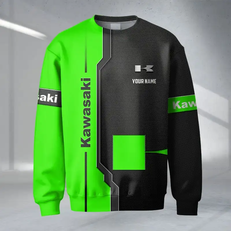 

Футболка Kawasaki для мужской одежды, футболки с круглым вырезом и длинными рукавами, толстовка в стиле аниме, футболка большого размера в стиле Харадзюку, топ Essentials