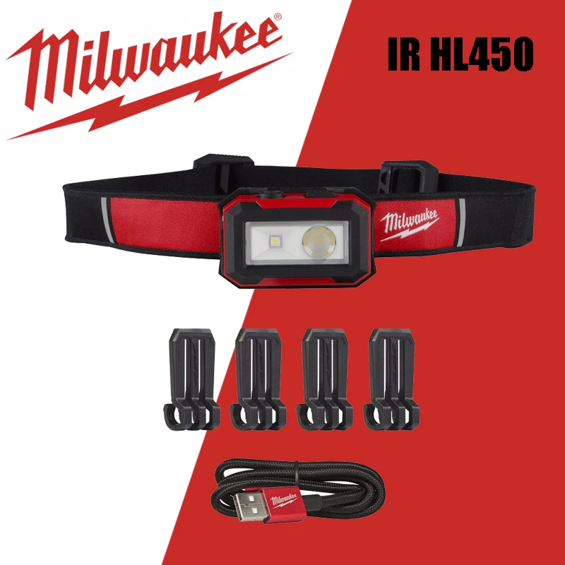 Milwaukee Continuou Iluminação Estável Farol e Luz de Tarefa Acessórios para Ferramentas Elétricas ir Hl450 450lm