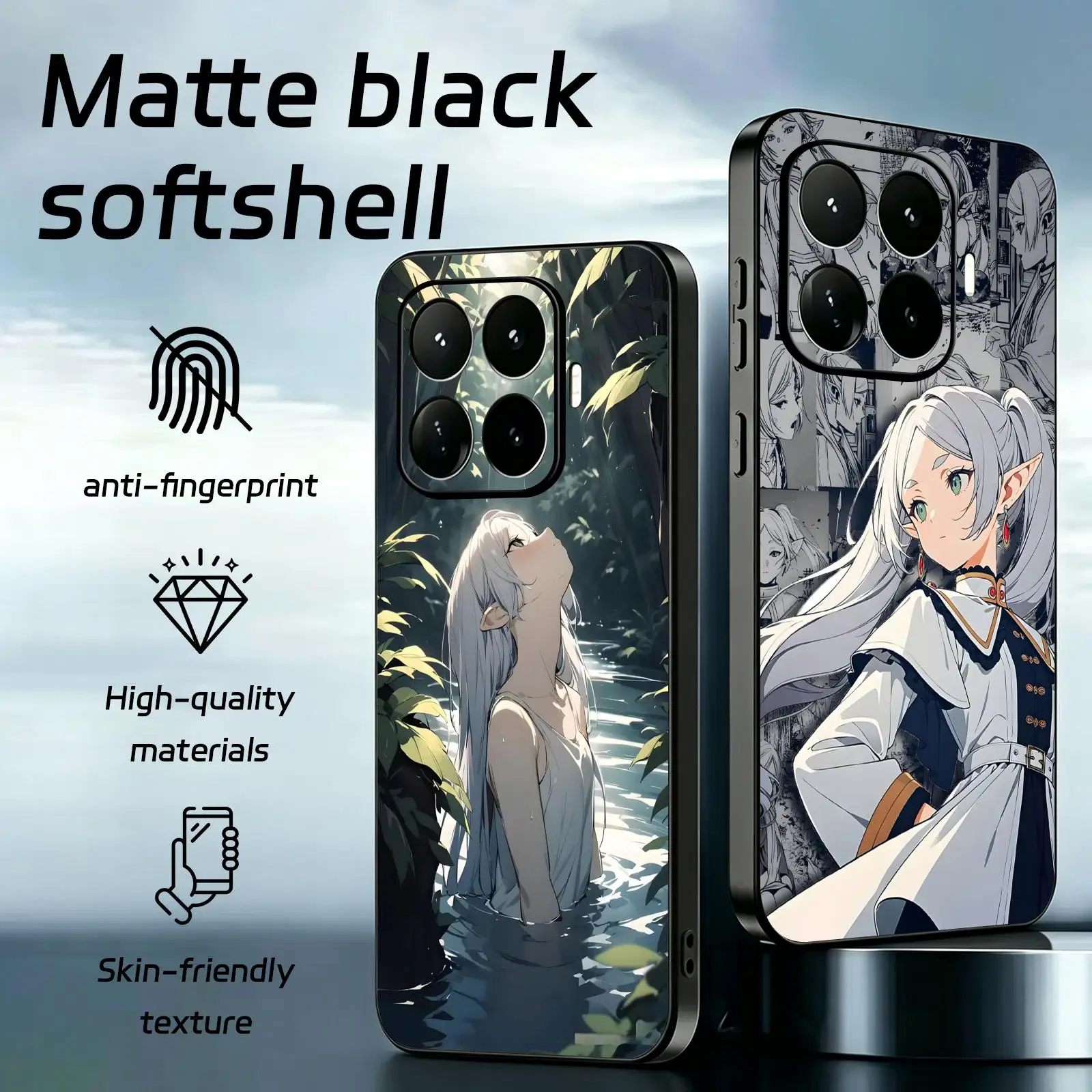 Coque de téléphone Anime Frieren Beyond Journey's End pour Xiaomi 17 15 14 13 12 11 T Ultra Pro, coque souple noire antichoc