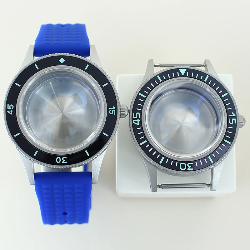 NH35 40mm Watch Case Blue Watchband Sapphire For NH35 NH36 NH34 Movement 28.5mm Dial Modified Retro First Year Fifty Seek Series