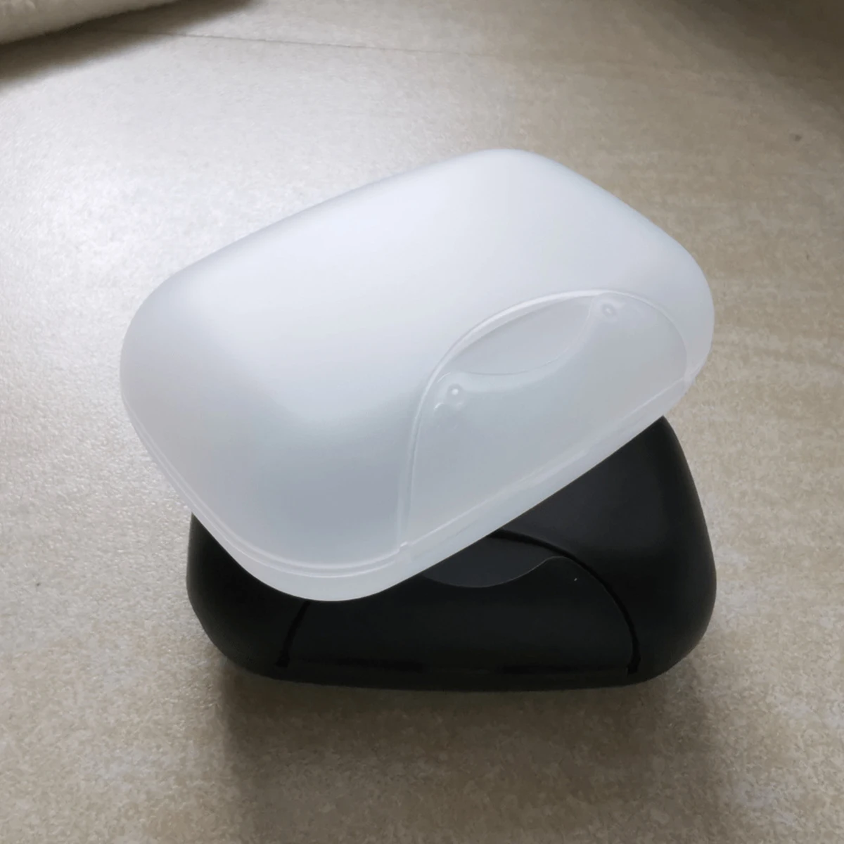 Portable Travel Soap Box black/white Waterproof Leak Proof Stylish Compact Easy To Carry Bathroom Storage Soap Box