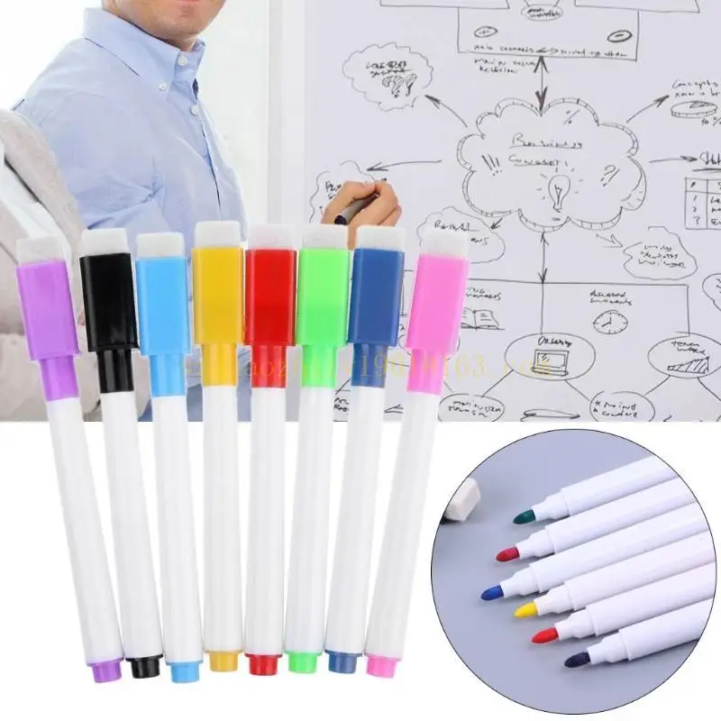 62ka 1 Set Whiteboard Stift Löschlich Marker Office School Vorräte 8 Farben