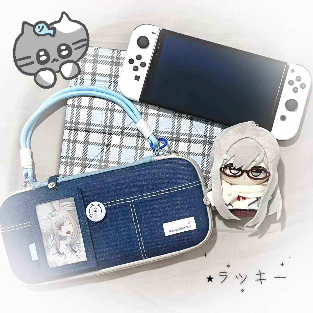 Gravitation Case Denim Switch Carrying Case Hard Shell Protective Cover For Switch Oled Ns2 Portable Travel Storage Bag In Stock
