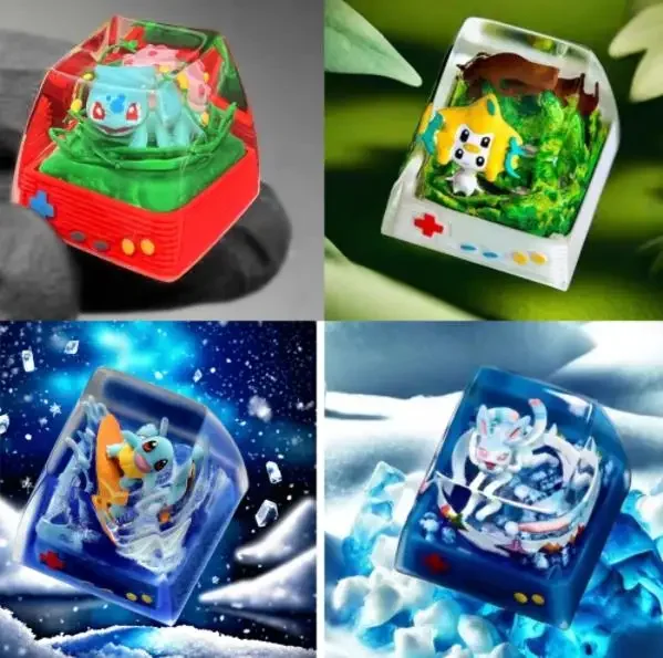 Pokemon Anime Character Keycap Charmander Squirtle Snorlax Umbreon Mechanical Keyboard Resin Transparent Stereoscopic Keycap