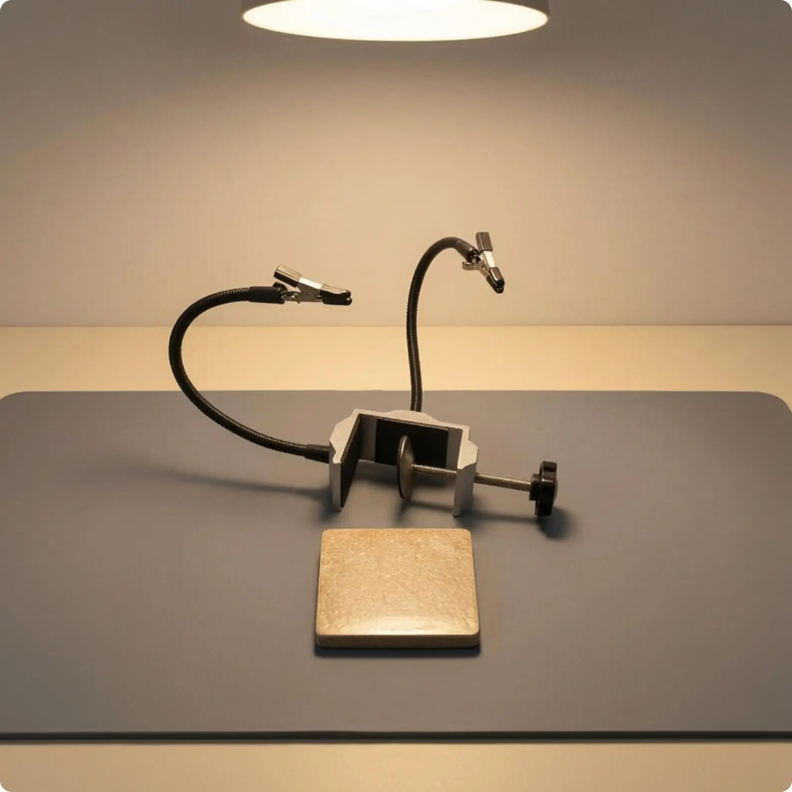 Silver Soldering Holder with Flexible Positioning Arms for Circuit Board Assembly Work