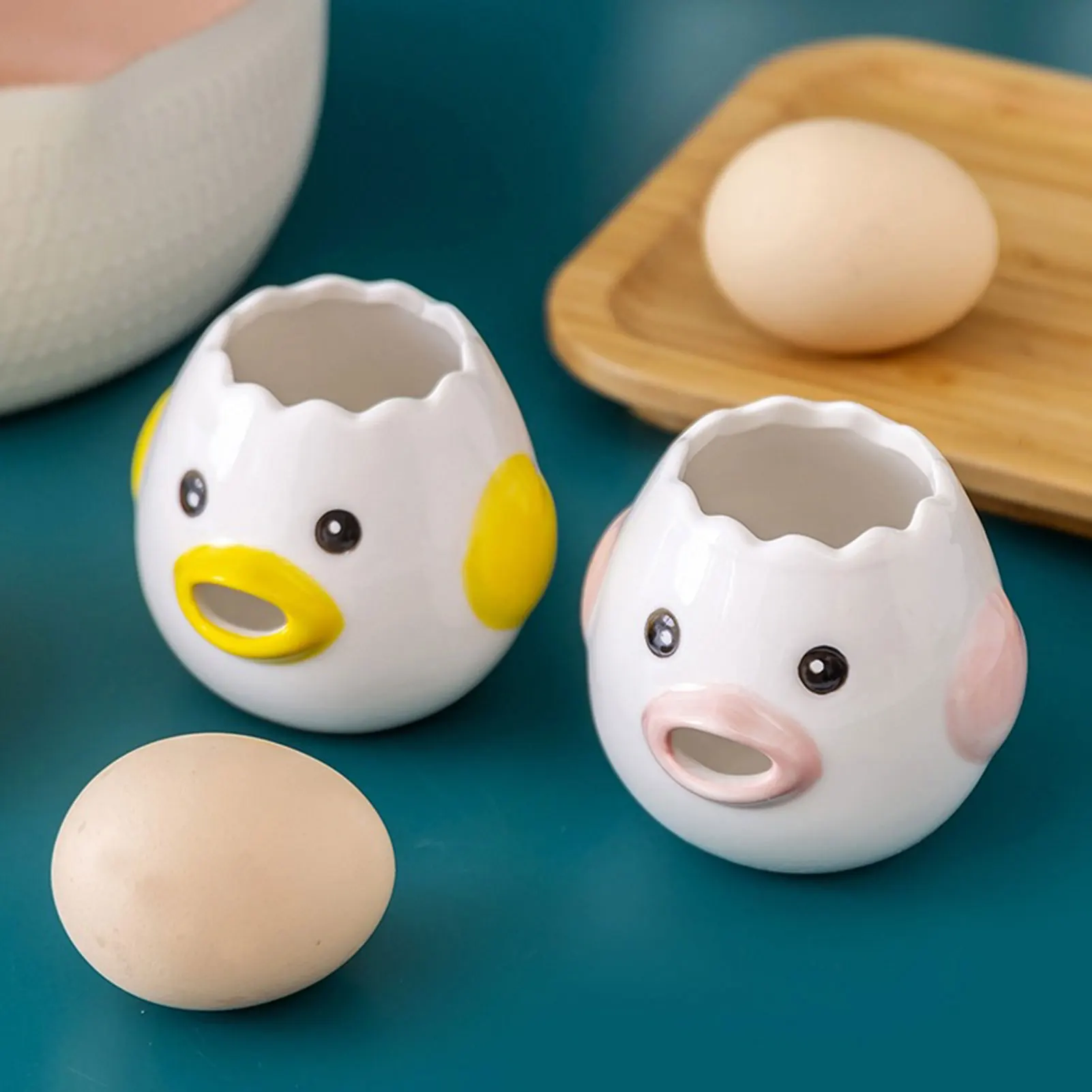 

Small Cute Egg Yolk Separating Tool Quick Time Saving Egg Divider Kitchen Tool