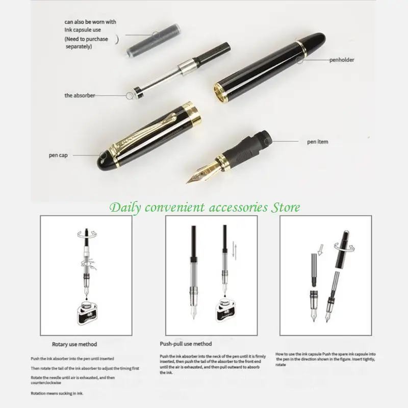 

97QB 0.5mm Fountain Pen Smooth Writing Pen Pen Practical Pen Metal Business Pen School Supplies
