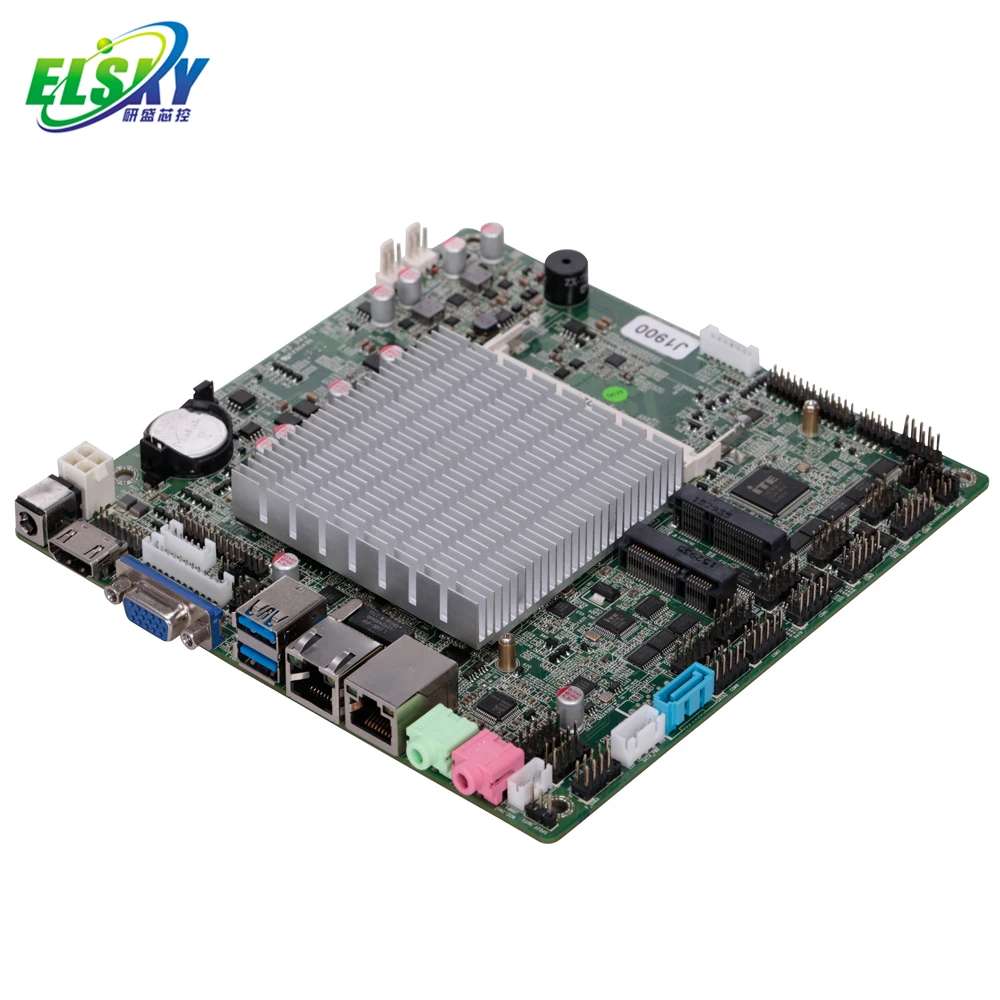 ELSKY Barebones Motherboard Pocket Pc Fanless Quad Core 2.0GHz Ops Motherboard HD-MI VGA 1COM/RS232 NANO PC Linux (J1800 Option)
