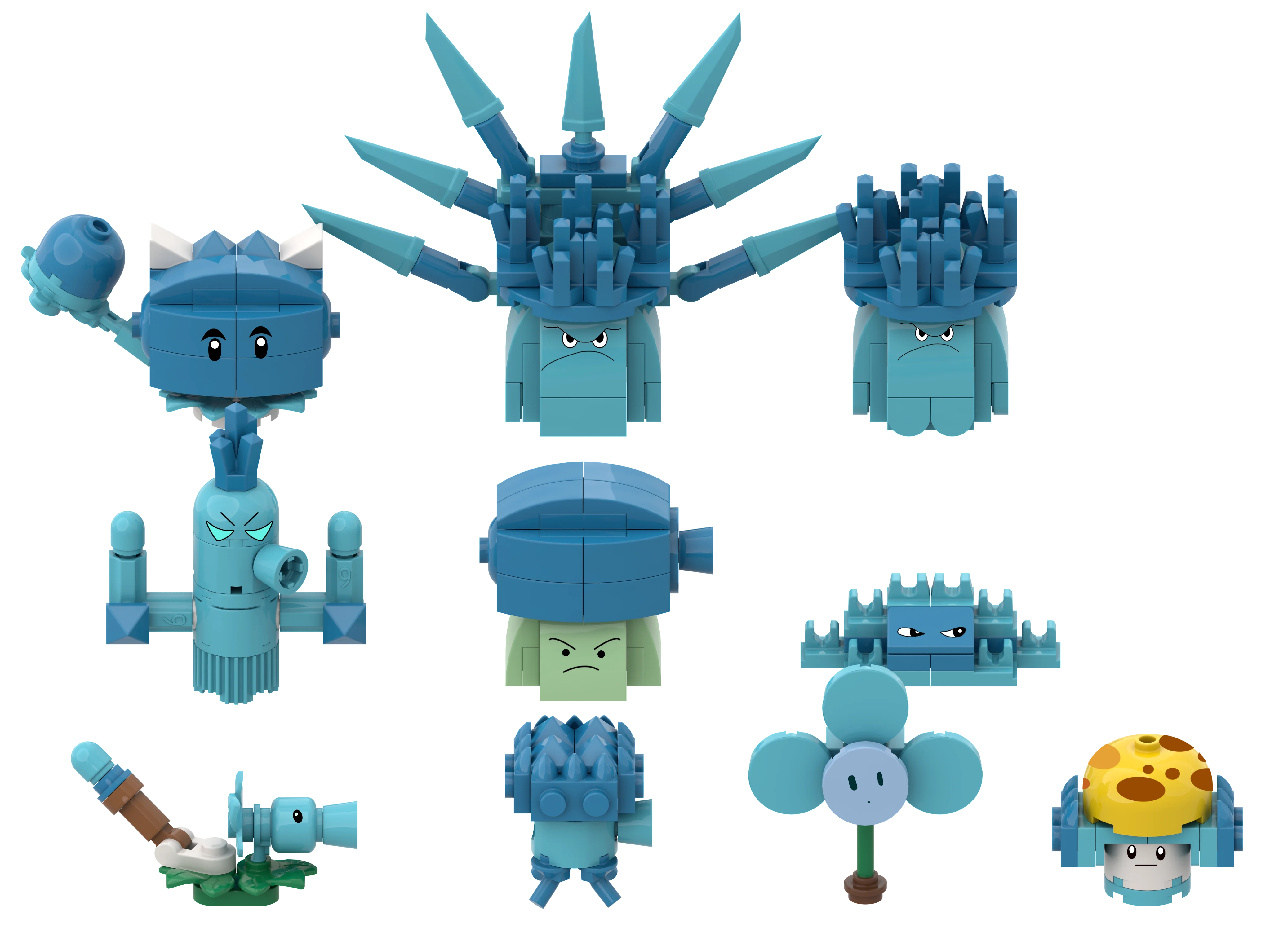 نباتات جديدة مقابل الكسالى مكعبات بناء مغناطيسية Peashooter SunFlower Chomper تجميع عمل نموذج دمية لعبة للأطفال