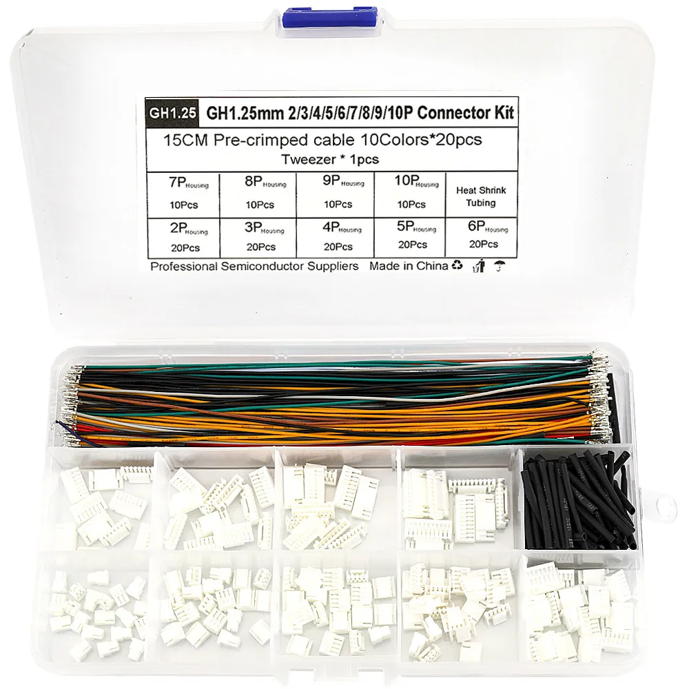 GH1.25mm Lock Connector Kit Housing Terminal 28AWG Wire for Electronic Circuit Wiring DIY