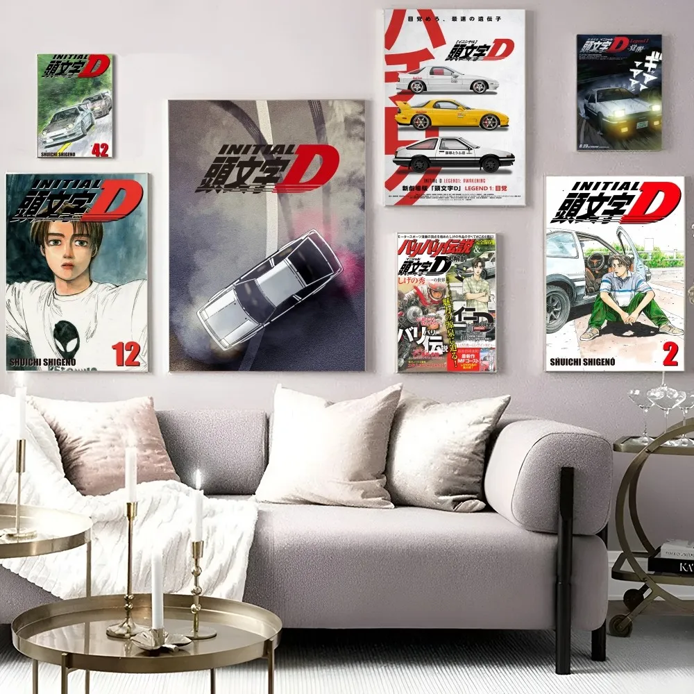 Initial D Classic Vintage Posters Vintage Room Home Bar Cafe Decor Nordic Home Decor