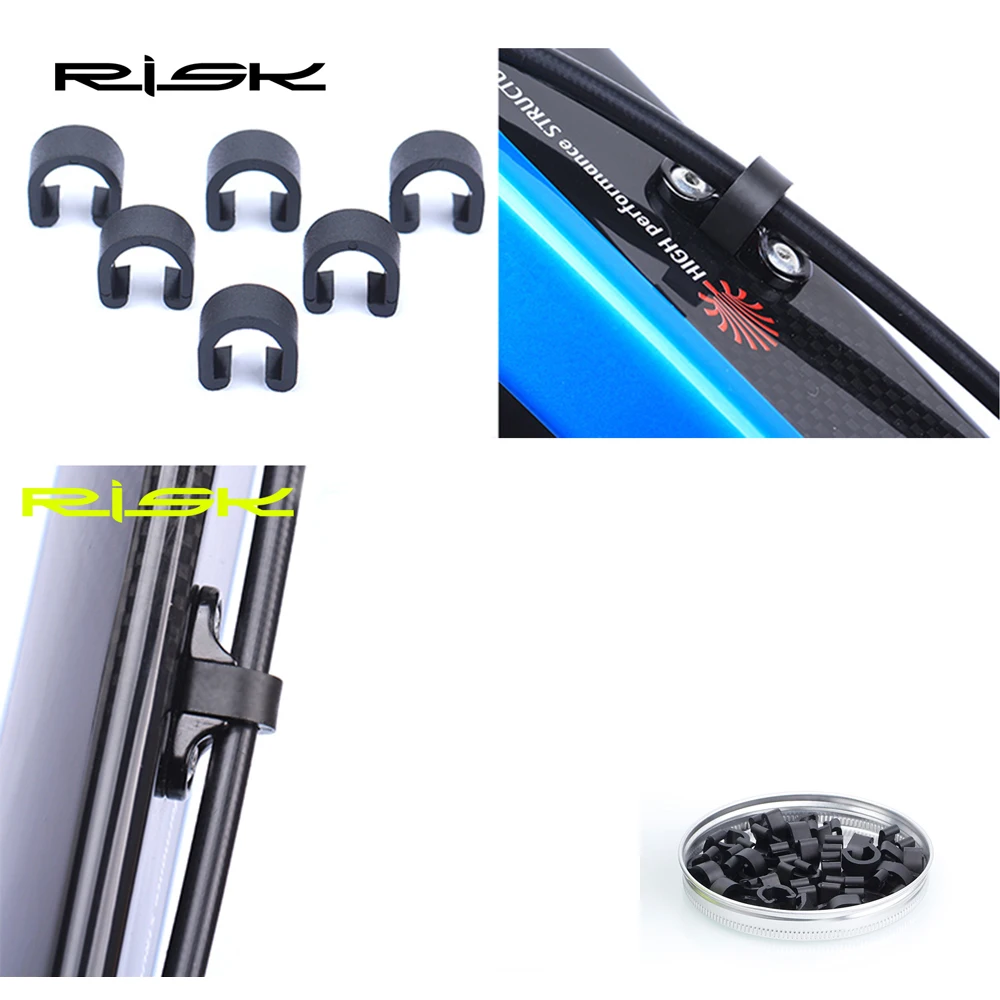 30pcs RISK Bike Bicycle Plastic C-Type Shift Brake Cable Buckle Organizer U Shaped Snap Clamp Hydraulic Hose Frame Clip