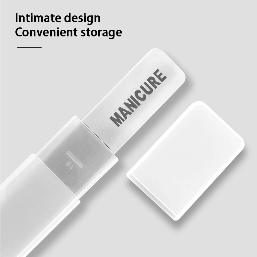 Lima de uñas de nanovidrio, esmalte de uñas de cristal transparente, tira para frotar, herramienta de pulido y mejora de uñas brillante