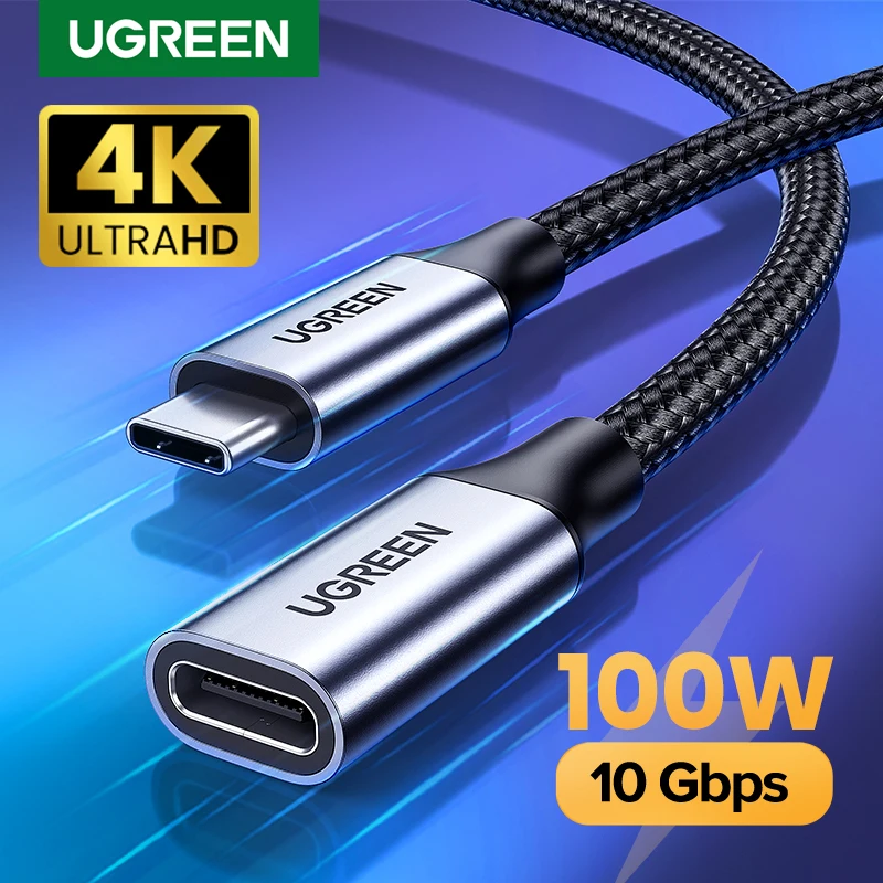 Ugreen USB C 연장 케이블 유형 C Extender 코드 USB-C Thunderbolt 3 샤오미 닌텐도 스위치 USB 3.1 USB 연장 케이블