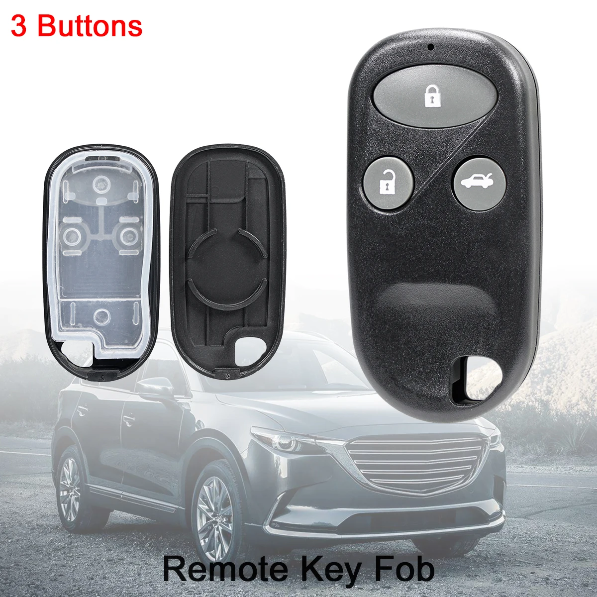 

3 Buttons Case Keyless Entry Remote Key Fob Shell Fit for Honda Civic CRV Accord Jazz 2003 2004 2005 2006 2007