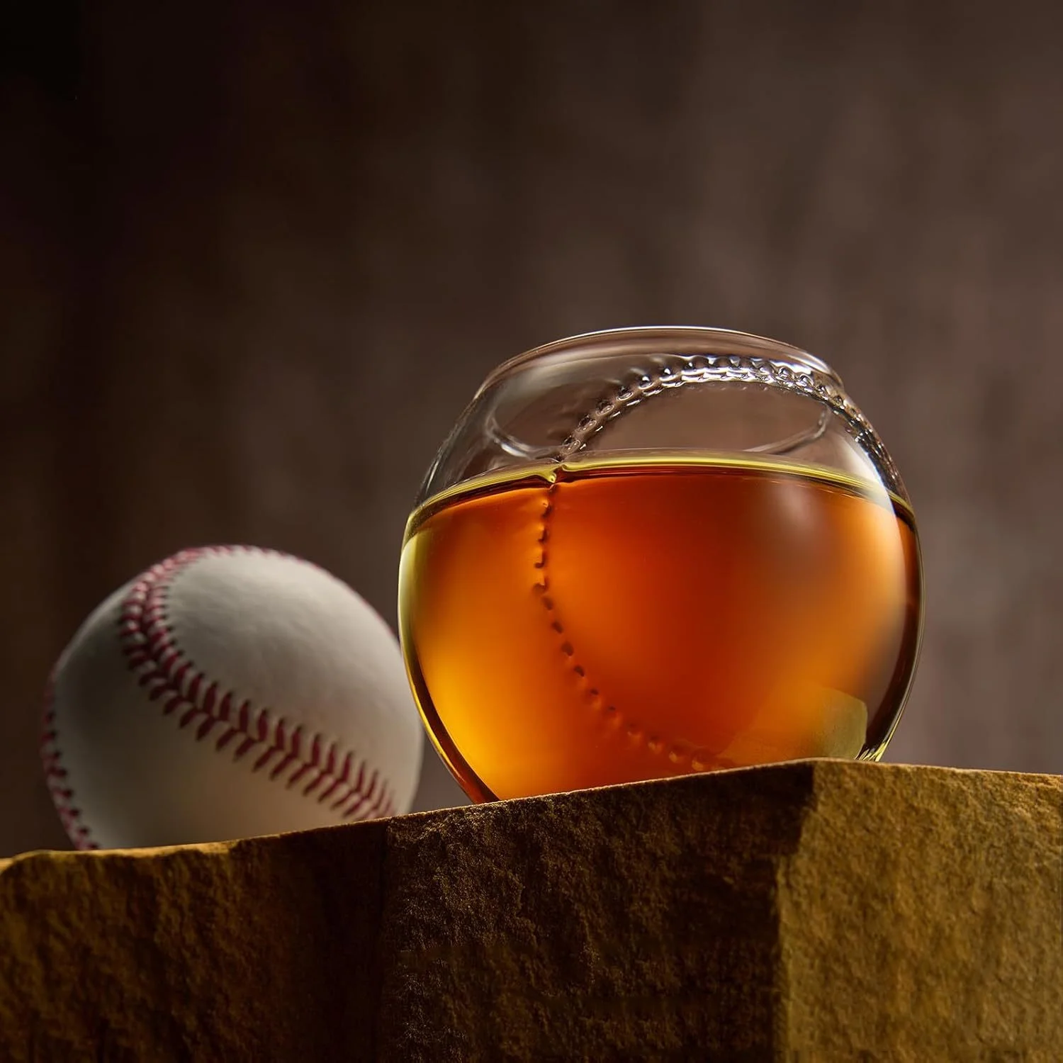 

Soccer Ball And Baseball Shaped Whiskey Glass Unique Gift for Men or Dad Bar Tumbler