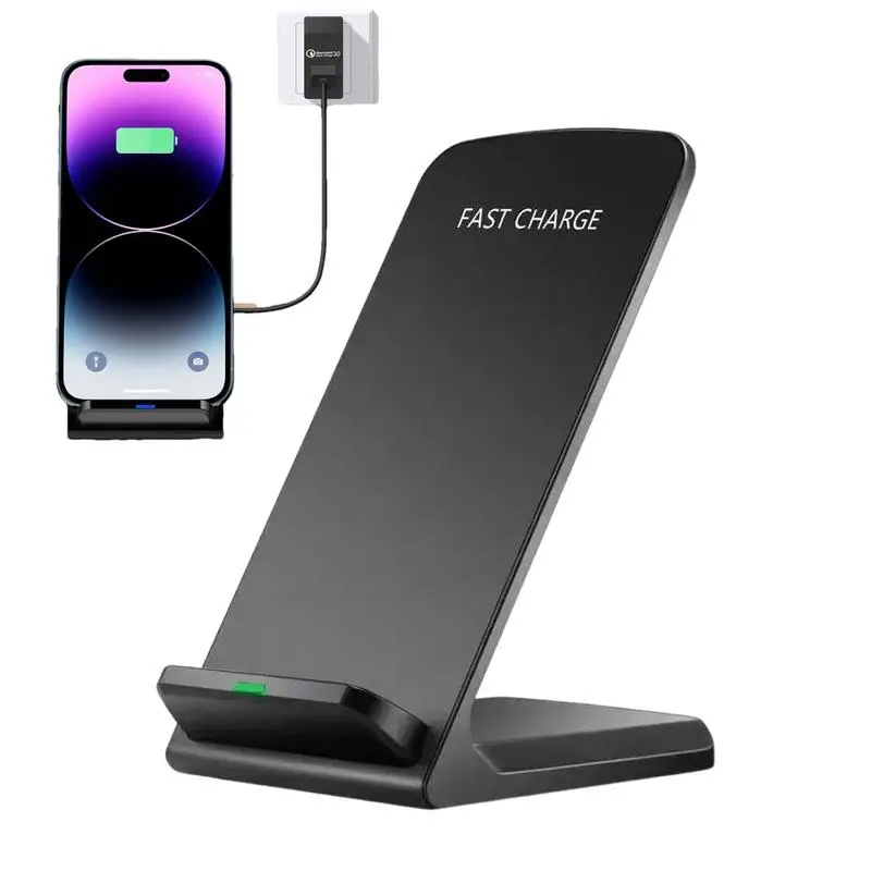 15W Wireless Charger Stand Pad for iPhoneSamsungXiaomi Induction Fast Charging Dock Station Foldable Wireless Charger