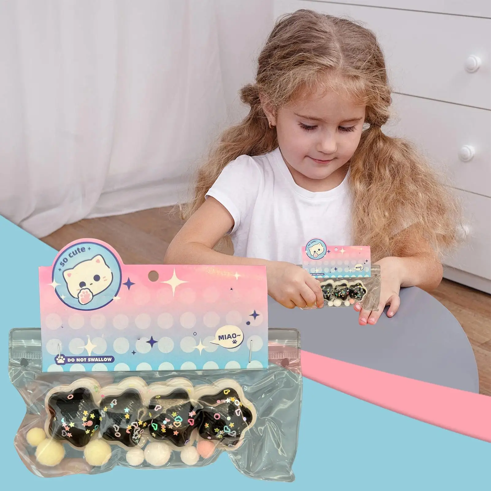 Brinquedo de apertar pata de gato, aparelho macio para alívio do estresse, tamanho de bolso, suporte para emoção, companheiro para crianças, adolescentes, adultos, escola de viagem