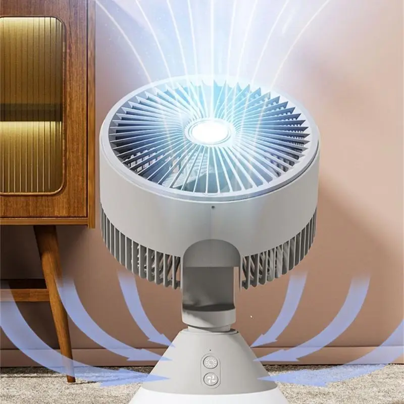 Practical 4000mAh Table Fan with Quiet Operation Rechargeable Air Cooling Fan ABS Texture for Office or Travel Use N58D