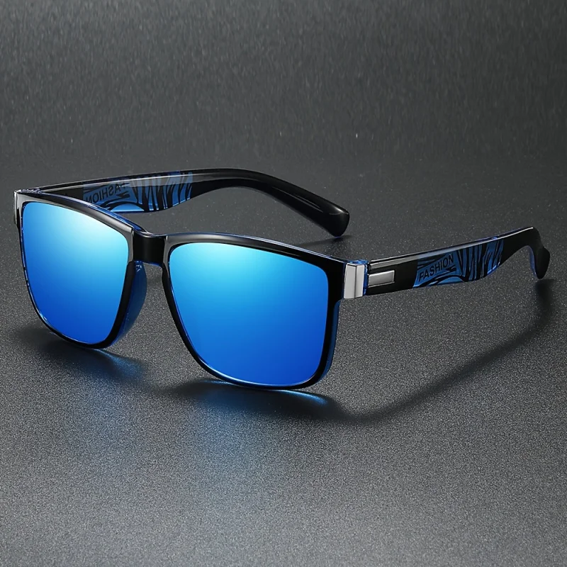 Men's sporty fashion for cycling, fishing & driving-durable pc frame with polarized, includes cleaning cloth