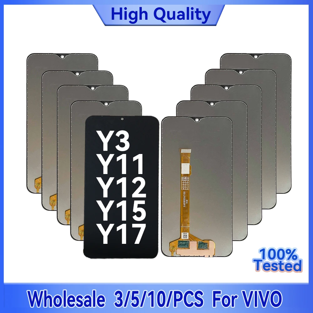 

Оптовая продажа, 3/5/10 шт./лот для VIVO Y11 Y12 Y15 Y17 Y3, ЖК-экран с сенсорной сборкой, компьютерные детали и аксессуары