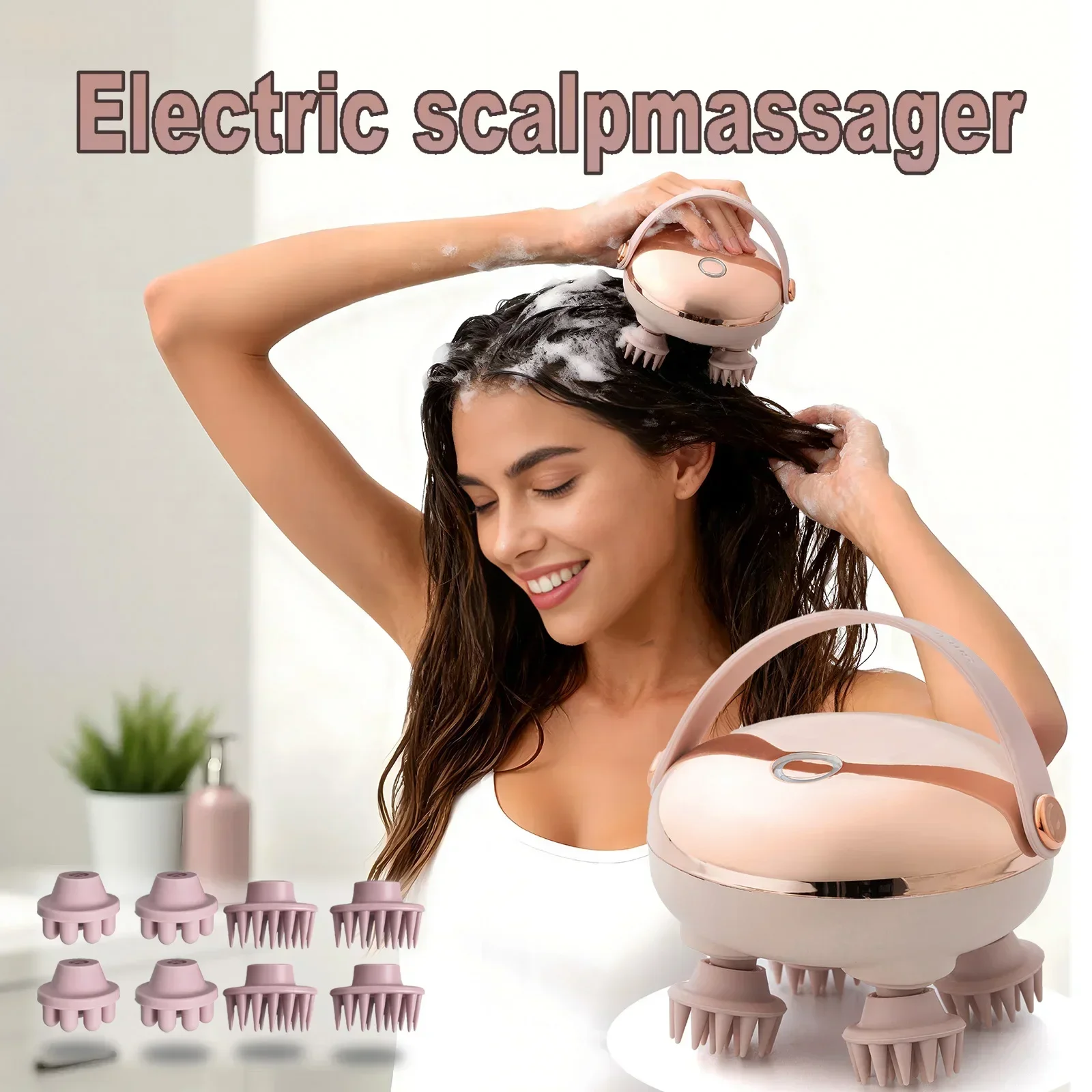 Head Massage Instrument  Rechargeable Head Massager Scalp Stress Relax Body MassageWaterproof Handheld Hair Scalp massager