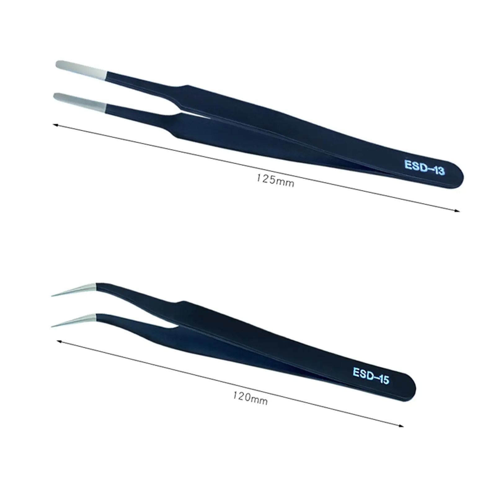 2Pcs Eyelash Tweezers Multipurpose Maintenance Repair Tool for Home Use